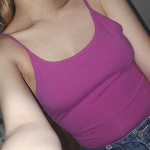 Forever 21 Magenta low back bodysuit
